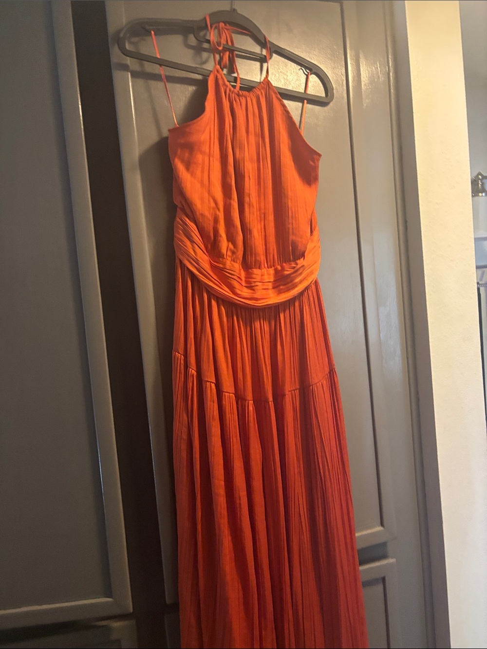 Worthington Orange Halter-Style Maxi Dress